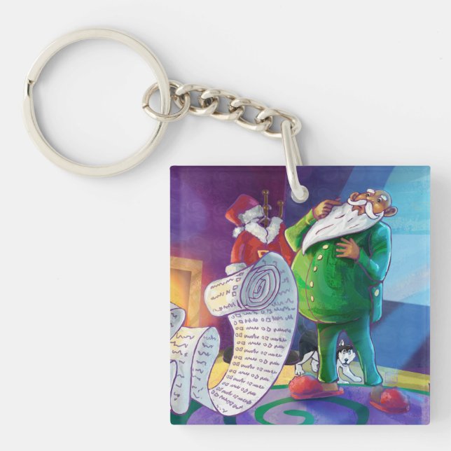 Llavero Compruébelo dos veces Santa (Frente)