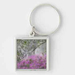 Llavero Compuesto digital de azaleas y árbol de magnolia