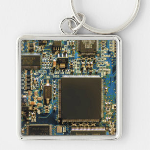 Llavero Computer Hard Drive Circuit Board - Blue