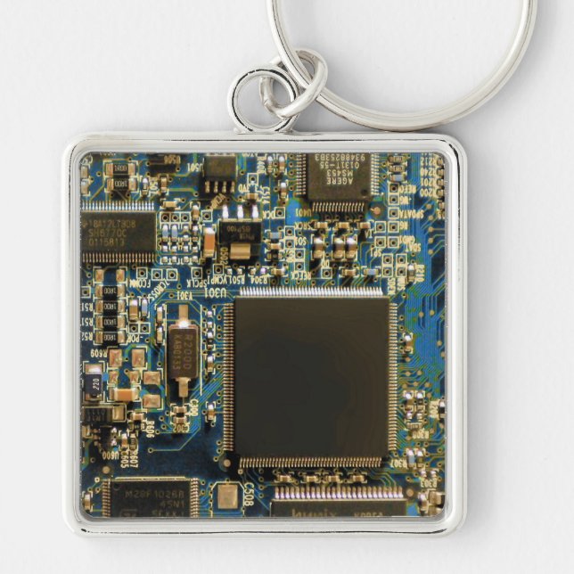 Llavero Computer Hard Drive Circuit Board - Blue (Frente)