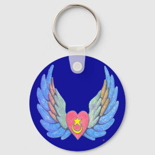 Llavero con alas del corazón