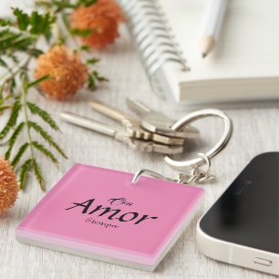 Llavero Con amor, siempre acrílico keychain