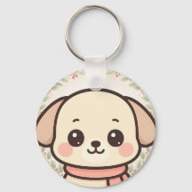 Llavero con cara de cachorro Kawaii adorable