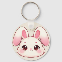 Llavero con cara de conejo Kawaii adorable