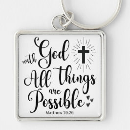 Llavero Con Dios todas las cosas son posibles - Mateo 19:2