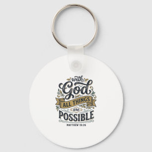 Llavero Con Dios Todas las Cosas Son Posibles Vintage Cris