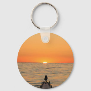 Llavero con diseño de Bismillah y puesta de sol