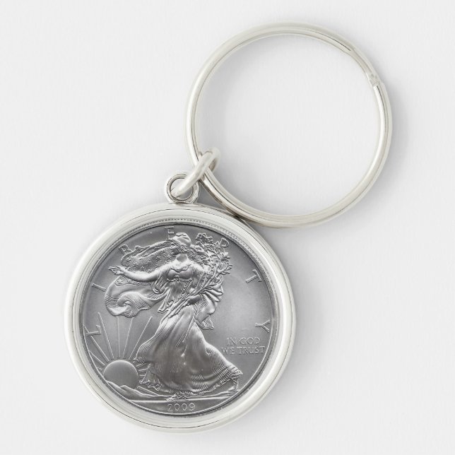Llavero con diseño de moneda de águila estadounide (Frente)