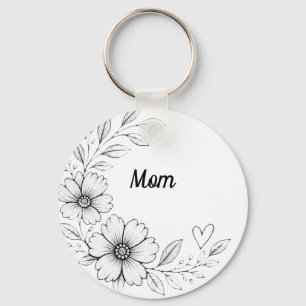 Llavero con encanto floral personalizado para mamá