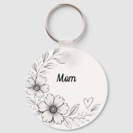 Llavero con encanto floral personalizado para mamá