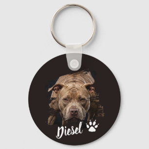 Llavero con foto personalizada de perro y nombre