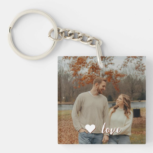 Llavero con Foto Personalizada y Texto (Frente)