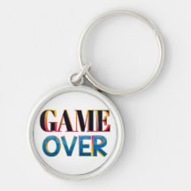 Llavero con "Game Over" en negrita y letras colori