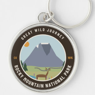 Llavero con insignia del Parque Nacional Montañas 