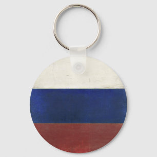 Llavero con la bandera sucia del vintage de Rusia