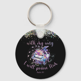 Llavero Con mi canción, lo alabaré, salmo.