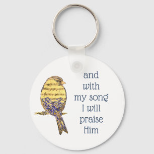 Llavero Con mi canción lo alabo Biblia Scripting Bird