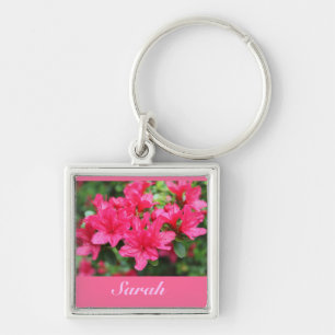 llavero con nombre de hermosas flores de azalea ro