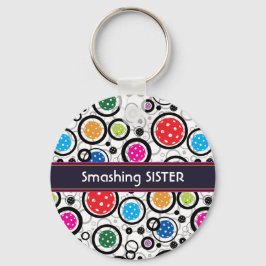 Llavero Con nombre Patrón con bolas de imprenta