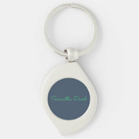 Llavero con nombre personalizado – Verde menta y g