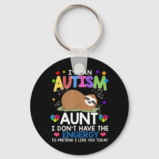 Llavero Con orgullo usar esta linda camiseta de perezoso a (Anverso)