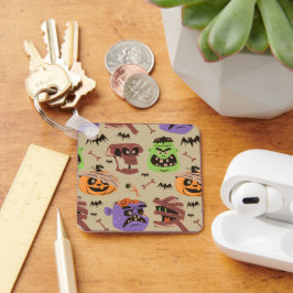 Llavero con patrón vintage de Halloween
