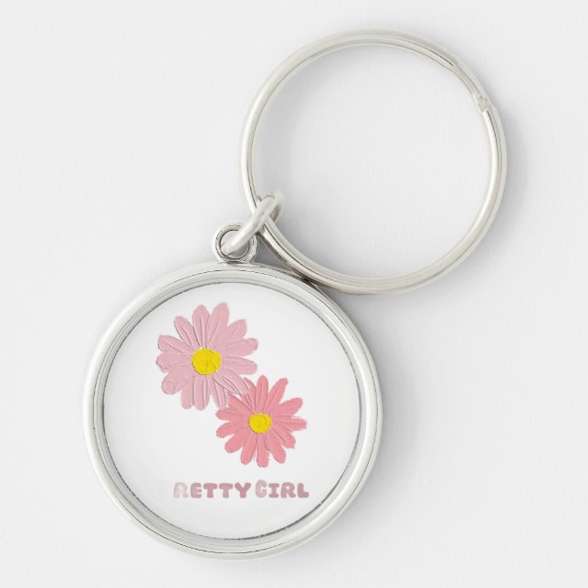 Llavero con rosa y amarillo (Frente)