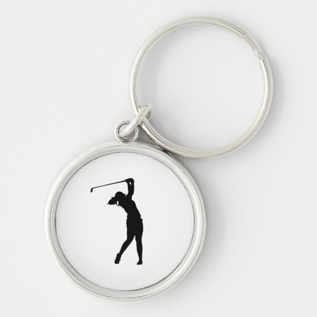 Llavero con silueta de golf regalo minimalista par (Frente)