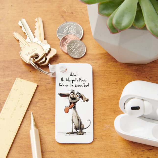 Llavero Con texto personalizado, 🐶whippet loco 🤪 (Escritorio )