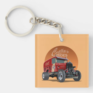 Llavero Concepto de auto de carrera retro personalizado