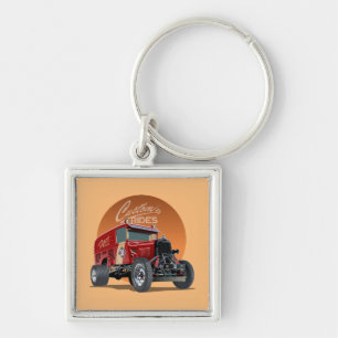 Llavero Concepto de auto de carrera retro personalizado