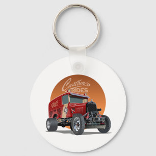 Llavero Concepto de auto de carrera retro personalizado