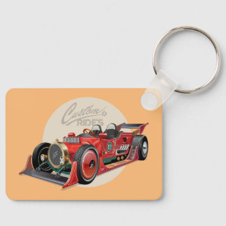 Llavero concepto de coche de carrera retro personalizado