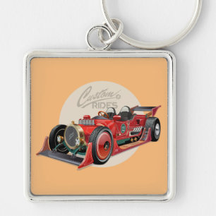 Llavero concepto de coche de carreras retro personalizado