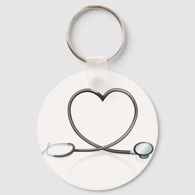 Llavero Concepto de corazón de Stethoscope (Anverso)