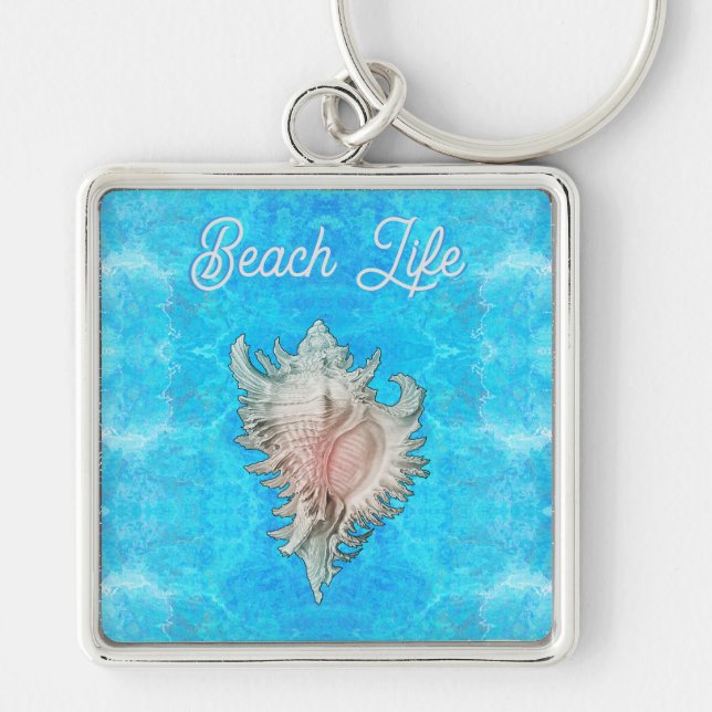 Llavero Conch Shell "Beach Life" (Frente)