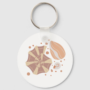 Llavero concha personalizado con ornamento de doodle