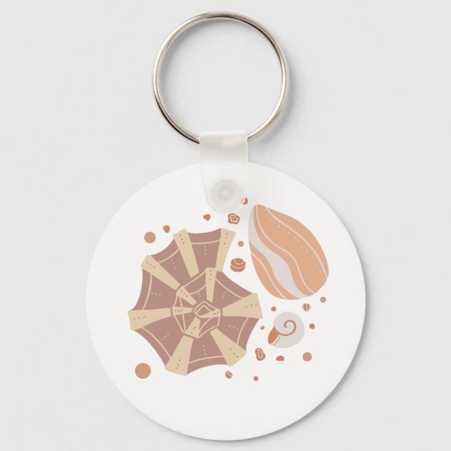 Llavero concha personalizado con ornamento de doodle (Anverso)