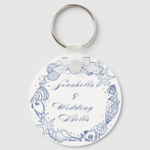 Llavero Conchas y Campanas de Boda Diseño Costero