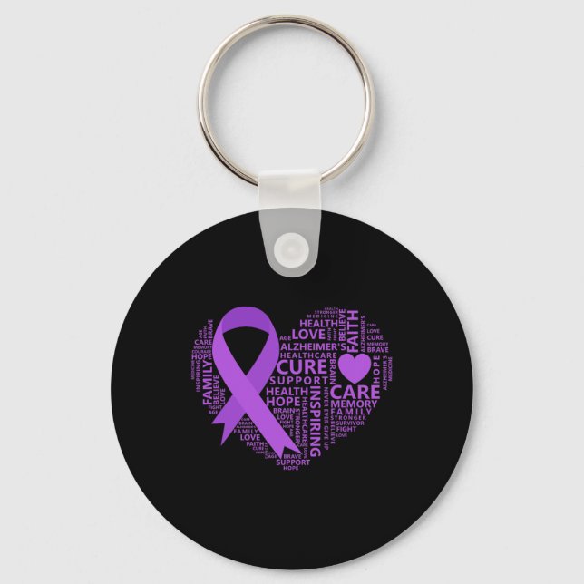 Llavero Conciencia Corazón Cinta púrpura (Anverso)