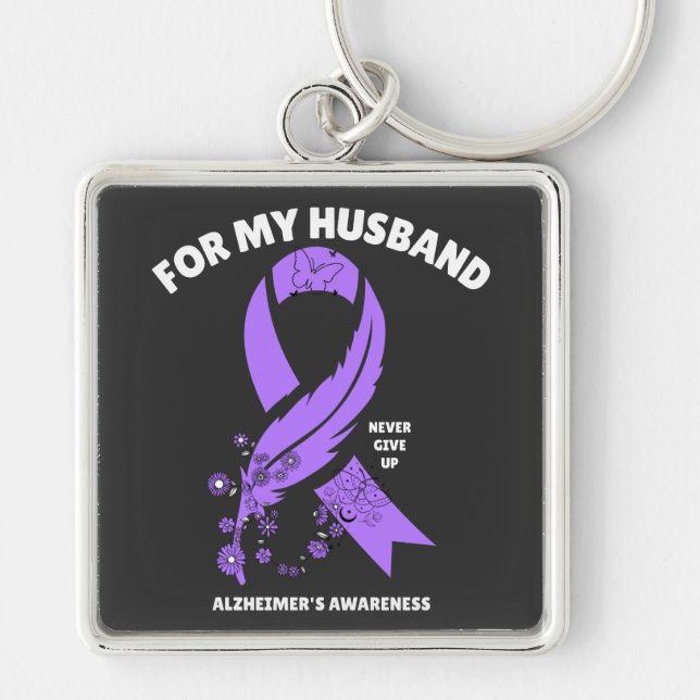 Llavero Conciencia de Alzheimer - Por mi marido (Frente)