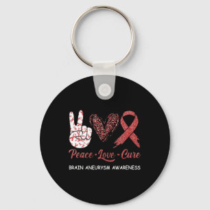 Llavero Conciencia de aneurisma cerebral Paz Amor Cura Leo