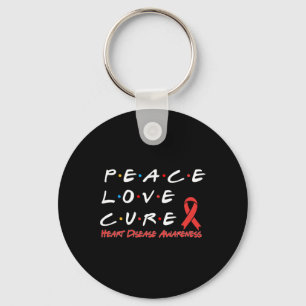 Llavero Conciencia de la Enfermedad del Corazón Paz Amor C