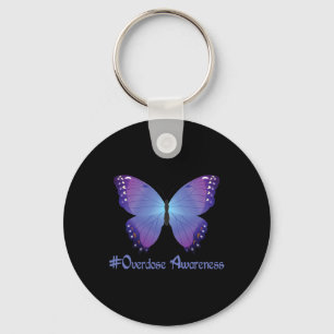 Llavero Conciencia de Sobredosis Mariposa Morada Adicción