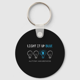 Llavero Conciencia del Autismo Ilumina de Azul Familia Com