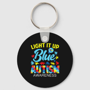 Llavero Conciencia del autismo ilumina de azul rompecabeza