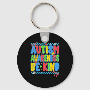 Llavero Conciencia del autismo preppy sé amable con las mu