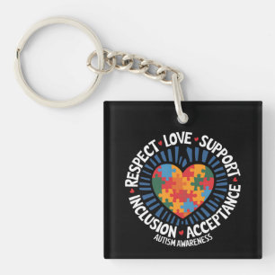 Llavero Conciencia del Autismo Respeto Autista Amor Apoyo