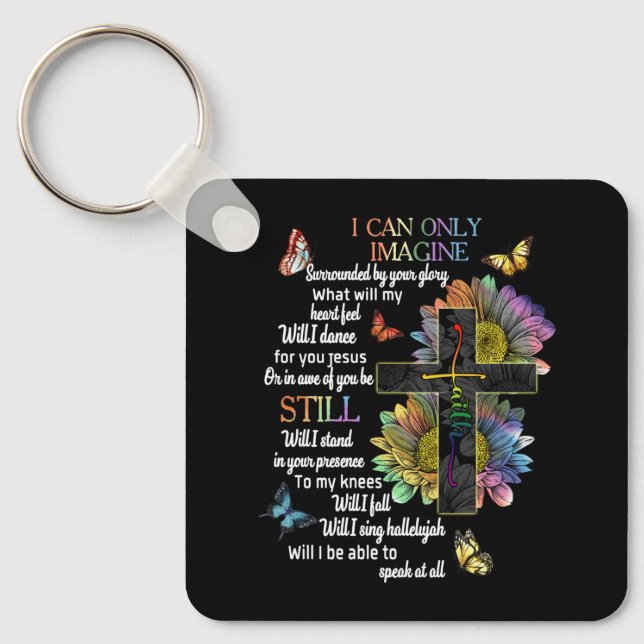 Llavero Conciencia del autismo Sólo puedo imaginar la fe d (Anverso)