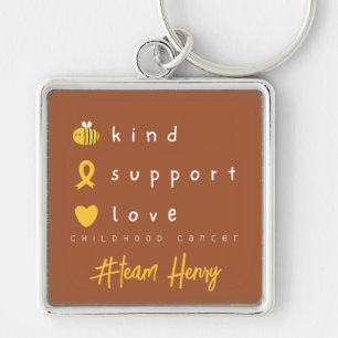 Llavero conciencia del cáncer infantil Keychain personaliz